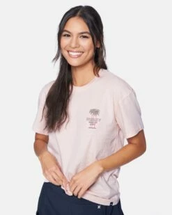 Tres Palms GF Crew Tee -HURLEY Sales 3hcu2255 washed coral 2