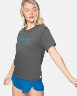 Billie Script Perfect Girlfriend Crew -HURLEY Sales 3hcz8582 thunder grey 3