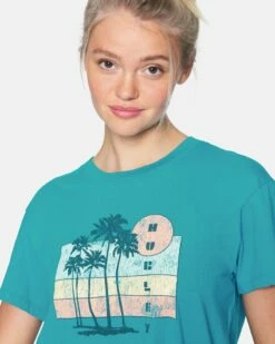 Colima Washed Girlfriend Crew -HURLEY Sales 3hcz8583 lake blue 5