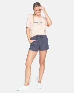 Limited Washed Oversized Boyfriend Crew Tee -HURLEY Sales 3hcz8820 washed coral 4