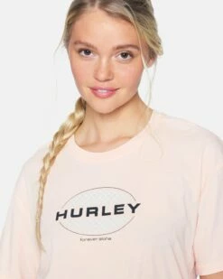 Limited Washed Oversized Boyfriend Crew Tee -HURLEY Sales 3hcz8820 washed coral 5