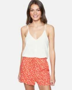 Low Back Strappy Tank -HURLEY Sales 3hkt0189 tofu 3