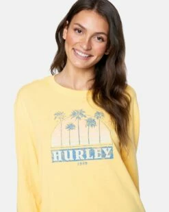 Mackenna Boyfriend Long Sleeve Tee -HURLEY Sales 3hl1640073 cornsilk 5