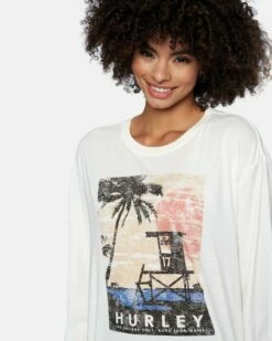 Tower 17 Boyfriend Long Sleeve T-Shirt -HURLEY Sales 3hl1640484 marshmallow 4