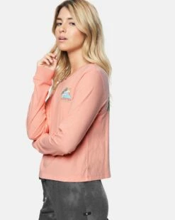 Hummel Cropped Long Sleeve Tee -HURLEY Sales 3hl2750303 coral almond 3 v2