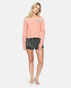 Hummel Cropped Long Sleeve Tee -HURLEY Sales 3hl2750303 coral almond 4 v2