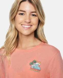 Hummel Cropped Long Sleeve Tee -HURLEY Sales 3hl2750303 coral almond 5 v2