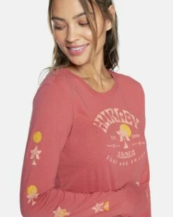 COUNTRY PERFECT CREW LONG SLEEVE TEE -HURLEY Sales 3hl6720757 mineral red 4