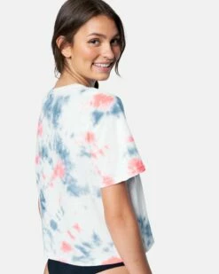 Scripty Tie Dye Cropped Tee -HURLEY Sales 3hs1570088 stellar tie dye 2