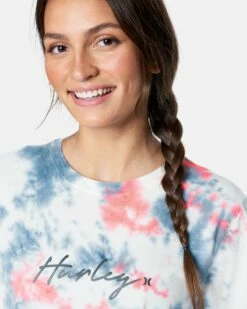 Scripty Tie Dye Cropped Tee -HURLEY Sales 3hs1570088 stellar tie dye 5