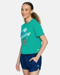 Tubed Cropped Crew Short Sleeve T-Shirt -HURLEY Sales 3hs1570375 columbia 3