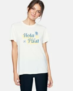 Hola Pina Washed Relaxed Girlfriend Tee