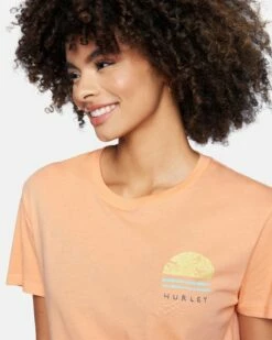 Hanalie Relaxed Girlfriend Short Sleeve T-Shirt -HURLEY Sales 3hs1590492 coral reef 4