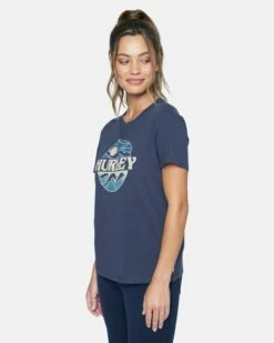 CREW WASHED RELAXED GIRLFRIEND TEE -HURLEY Sales 3hs159b0742 mood indigo 3