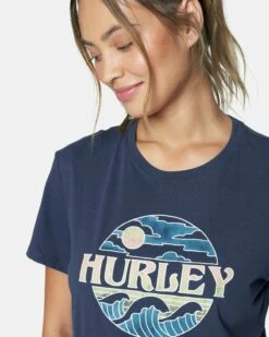 CREW WASHED RELAXED GIRLFRIEND TEE -HURLEY Sales 3hs159b0742 mood indigo 4