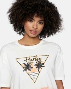 Persea Tie Dye Boyfriend Short Sleeve T-Shirt -HURLEY Sales 3hs1600516 marshmallow tie dye 4