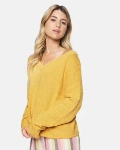 Wear It Both Ways Sweater -HURLEY Sales 3hsl0241 misted yellow 3 v2