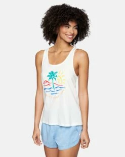 Casso Washed Racerback Tank 9 Casso Washed Racerback Tank -HURLEY Sales 3ht04680523 marshmallow 3