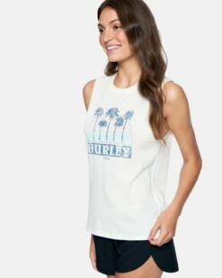 Makenna Washed Muscle Tank -HURLEY Sales 3ht1560073 tofu 3