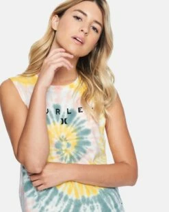 Dani Tie Dye Muscle Tank -HURLEY Sales 3ht1560283 multi tie dye 5 v2