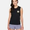 Postcard Washed Muscle Tank -HURLEY Sales 3ht1560603 caviar 1