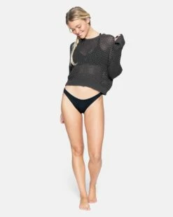 Easy Open Knit Sweater -HURLEY Sales 3hwkl0059 thunder grey 4