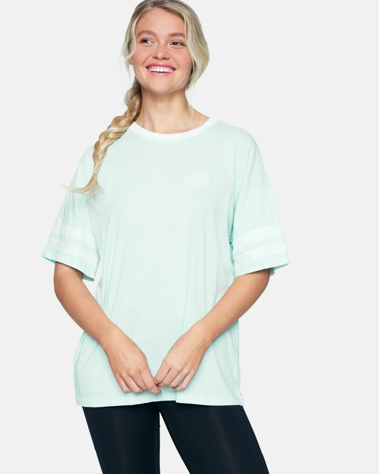 Washed Oversized Varsity Boyfriend Crew Tee 3 Washed Oversized Varsity Boyfriend Crew Tee