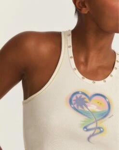 LoveShackFancy X Hurley - Whitewater Rib Tank -HURLEY Sales 3hwkt0720 bone 4