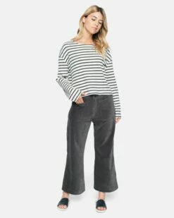 Corduroy Wide Leg Pant -HURLEY Sales 3hwp0256 vintage black 4 v2
