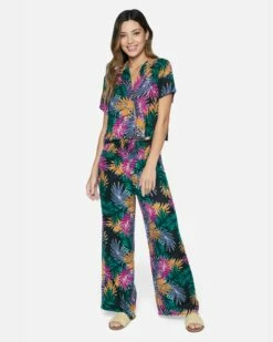Pia Wide Leg Pant 11 Pia Wide Leg Pant -HURLEY Sales 3hwp0874 palm 4