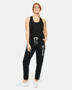 HURLEY One And Only Fleece Jogger -HURLEY Sales CW3264 BLACK WHITE 4 vv3
