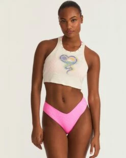 LoveShackFancy X Hurley - Rhinestone V Front Skimpy Bikini Bottom