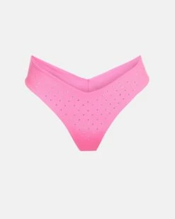 LoveShackFancy X Hurley - Rhinestone V Front Skimpy Bikini Bottom -HURLEY Sales HLSFB105 COTTON CANDY 1