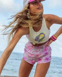 LoveShackFancy X Hurley - Hibiscus High Waist Aquas Boardshorts 2.5" -HURLEY Sales HLSFS100 HIBISCUS 4