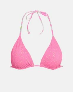 LoveShackFancy X Hurley - Eyelet Paisley Reversible Itsy Bitsy Bikini Top -HURLEY Sales HLSFT101 COTTON CANDY 1