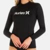 One And Only Solid Mock Neck Long Sleeve Rashguard -HURLEY Sales HR1048 BLACK 1