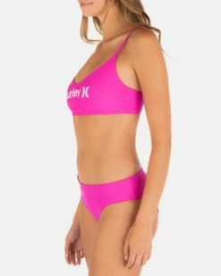 One And Only Solid Bralette -HURLEY Sales HT1238 DRAGONFRUIT 4