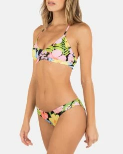 SUNSET DISTRICT ADJUSTABLE BIKINI TOP -HURLEY Sales HT1310 BLACK PACIFIC PINK 3