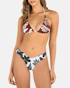 HIBISCUS BLOCK REVERSIBLE TRIANGLE TOP 14 HIBISCUS BLOCK REVERSIBLE TRIANGLE TOP -HURLEY Sales HT1314 BLACK LAVAFALL 4