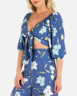 POPPY CROP TOP -HURLEY Sales HU008W3 DARKBLUE 3