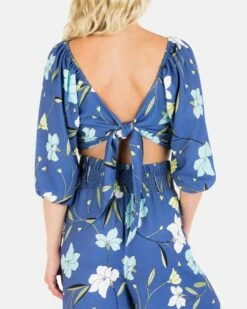 POPPY CROP TOP -HURLEY Sales HU008W3 DARKBLUE 5