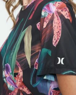 Women's Hybrid Knot Surf Top -HURLEY Sales cj7776 black orchid 3