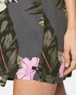 Women's Printed Woven Tie Dress 7 Women's Printed Woven Tie Dress -HURLEY Sales ck0239 anthracite 3