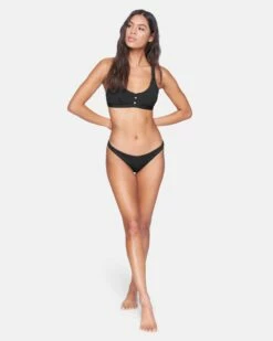 Solid Moderate Bikini Bottom -HURLEY Sales hb1007 black 5