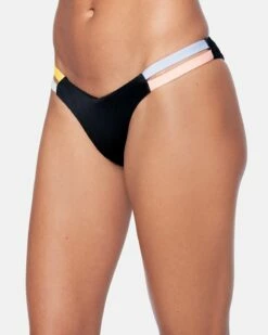 Colorblock V Front Cheeky Bikini Bottom 11 Colorblock V Front Cheeky Bikini Bottom -HURLEY Sales hb1083 black colorblock 4