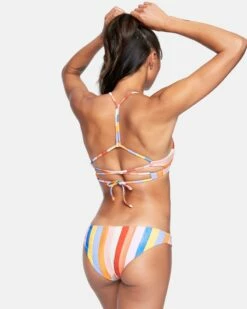 Retro Stripe Reversible Moderate Bikini Bottom