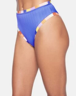 Retro Block Moderate High Waist Bikini Bottom -HURLEY Sales hb1100 lagoon multi 4