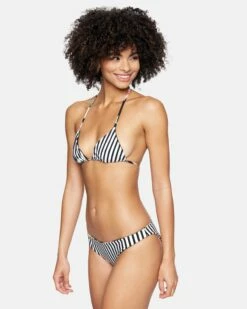 Flora Reversible Moderate Bikini Bottom -HURLEY Sales hb1128104 flora black stripe 5