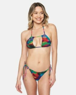 Nebula Cheeky Side Tie Bikini Bottom -HURLEY Sales hb1177 nebula red multi 2