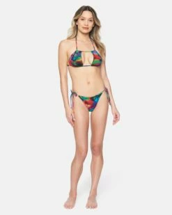 Nebula Cheeky Side Tie Bikini Bottom -HURLEY Sales hb1177 nebula red multi 4